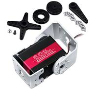 80KG Robot Servo Motor High Torque Steel Gear Waterproof Digital Steering Servo for Robotics, RC Vehicles, and Industrial Applications with Mount Brackets (270 Degrees)