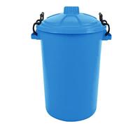 80L/85L Extra Large Sky Blue Plastic Dustbin with Twin Clip Locking Handles