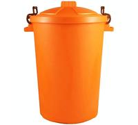 80L/85L - Orange - Litre Plastic Colour Bin Garden Rubbish Waste Dustbin