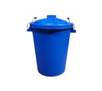 80l Blue plastic dustbin for home and garden storage