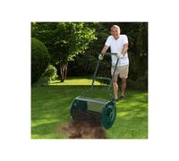 80L Compost Spreader Soil Seed Roller Peat Moss Lawn Garden Shaker