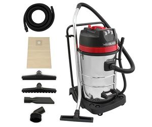 80L Industrial Wet & Dry Vacuum Cleaner Long Reach 5m Hose & Attachments Bagged Bagless Cloth Filter 3000W Triple Motor 9m cable Stainless Steel Canister EVA PE Flexible Tube MaxBlast Cleaning Tool
