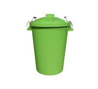 80L Lime Plastic dustbin with lockable lid for home and garden storage