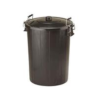 80L Litre Black Plastic Kitchen & Garden Rubbish Outdoor Waste Bin | Clip on Lid to keep odours out and pests away by Strata