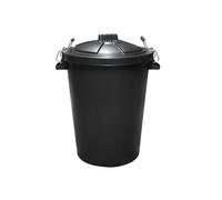 80L plastic dustbin with clip locking lid for home garden storage