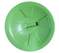 80L Round Dustbin Replacement Lid Green - Heavy Duty Plastic Bin Lid Made in England - Durable Outdoor Refuse Bin Cover