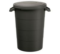 80L Trash Can with Lid and Handles Garbage Litter Bin Bucket Outdoor Garden UK