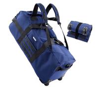 80L Travel Rolling Duffel Bag with wheels, Military Tactical Wheeled Foldable for Deployment Travel Camping Sports, Blue, 31.5" x 11.8" x 12.6", Timeless Versatile Unisex Neutral Casual Practical