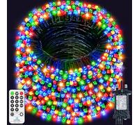 80M 1600 LED Christmas Lights Outdoor Fairy Lights Plug in Green Wire String Lights with Remote Timer 8 Modes Waterproof for Outside Garden Tree Yard Patio Party Wedding Decorations -Multicolor