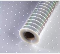80m x 80 cm - White Dot - on Thick Clear Christmas Cellophane Wrap Florist/Bouquet/Gift/Hamper/Basket/Wrapping