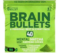80mg Caffeine & 160mg L-Theanine Focus Enhancing Energy Chews - Neuroscience Backed Nootropic Stack, Mental Acuity & Cognitive Support | Mint Matcha Flavor Brain Bullet, 1 Bag