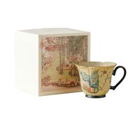 80ml/2.5oz ceramic blue-and-white Flint Red Butterfly Flower Cup Household fresh and exquisite tea set-Butterfly Flower [ box]