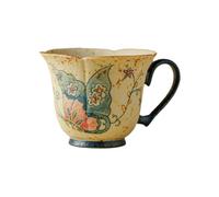 80ml/2.5oz ceramic blue-and-white Flint Red Butterfly Flower Cup Household fresh and exquisite tea set-Butterfly Flower