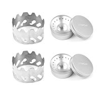 80ml Mini Backpacking Stove, Alcohol Burner with Small Stainless Steel Windshield Portable Camp Pocket Stove for Camping Hiking Survival (2PCS)