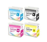80ML With Chip SJIC35P Ink Cartridge,Compatible For Epson CW-C6500P CW-C6000A CW-C6000P CW-C6500A Color Label Printer(1set)