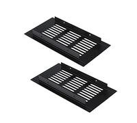 80mm*150mm Air Vents Grille Cover Aluminum Alloy Internal Ventilation Grilles Black Louvred Wall Vent Kitchen Cupboard Wardrobe Accessory (2 Pieces)