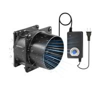 80mm 3.15" 12V High Airflow Small Axial Adjust Speed Exhaust Fan with 3" Square to Round Duct Plate Kits for DIY Ventilation Projects