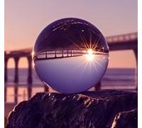 80mm/3.15 inches K9 Sparkling Clear Crystal Ball, Transparent Crystal Ball Photography Prop for Magical Shots Elegant Home & Party Decor No Stand