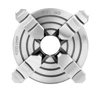 80mm 3" #K72-80 Independent 4 Jaw Reversible Lathe Chuck Turning Machine Accessories Steel Silver for Grinding/Drilling/Millin Machines