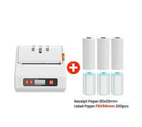 80MM 3inch Portable Thermal Printer Bluetooth Receipt Label Printing Maker (Color : White 6Rolls Mix)