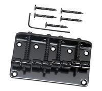 80mm 4 Strings Bass Bridge Tailpiece Adjustable with Screws,Black 8cm | Metal iron baseplate,durable,easy install,fully adjustable saddles,high mass design,fits Precision jazz,includes 5