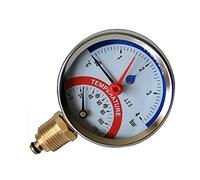 80mm 6 BAR Side Entry 120C Temperature Pressure Gauge 1/2" BSP Thermomanometer