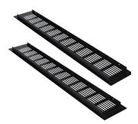 80mm*600mm Air Vents Grille Cover Aluminum Alloy Internal Ventilation Grilles Black Louvred Wall Vent Kitchen Cupboard Wardrobe Accessory (2 Pieces)