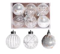 80mm/6Pcs Christmas Baubles Personalized Xmas Tree Decorations Shatterproof Christmas Balls Xmas Baubles Ornaments Hanging Decorations Home Decor - Shiny,Matte,Glitte