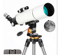 , 80mm Aperture 500mm Focal Length High Definition Astronomical Refraction with Adjustable Stand, Professional Star for Kids Beg