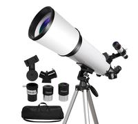 80mm Aperture Refractor Telescope for Adults Astronomy Beginners - 600mm Professional Focal Length Telescope with Adjustable Tripod (122cm), Phone Adapter & Carry Bag - 180X High Power Stargazing