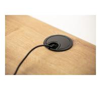 (Ø80mm Black Matt) Computer Metal Grommet for Desk Table Cable Tidy, Outlet Wire Cover 60mm 80mm