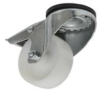 80mm Bolt Hole Swivel Castor Wheel - 34mm Tread - Polyamide - Total Lock Brakes