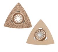 80mm Carbide Triangle Rasp for Oscillating Multi-Tool, Coarse Grinding File for Tile Stone Concrete Wood, HCS Alloy Blade with Dust Extraction, Gold