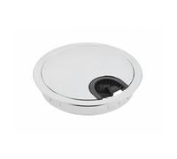(Ø80mm Chrome) Computer Metal Grommet for Desk Table Cable Tidy, Outlet Wire Cover 60mm 80mm