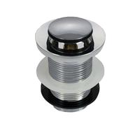 80MM CHROME UNSLOTTED BASIN SINK TAP PUSH BUTTON WASTE DISC POP UP PLUG