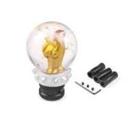 80MM Crystal Resin Gear Shift Knob Universal Racing Car Shift Lever Knob Shift Head with Three Adapters Interior Upgrade(Pink)(Gold)