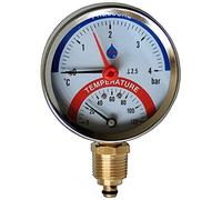 80mm Dial 0-120C 0-2,5 Bar Side Entry Temperature Pressure Gauge 1/2 Inch BSP Thermomanometer