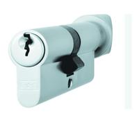 80mm Euro Cylinder Lock & Thumb Turn - 5 Pin Polished Chrome Fire Rated Barrel