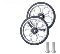 80Mm Folding Bike Easy Wheels Aluminum Alloy Rubber For Brompton For 3Sixty, Bearing For Easy Rolling(silver)