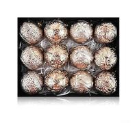 80mm Hanging Ball Ornaments 12pcs Gold White Finish(Brown)