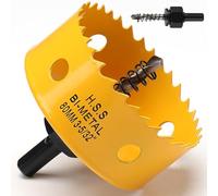 80mm Hole Saw, HSS Bi-Metal Hole Cutter with Drill Bit, Heavy Duty Hole Saw for Wood, Plastic, Drywall, Fiberglass, Yellow