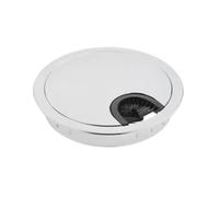 80MM METAL DESK CABLE TIDY OUTLET GROMMET INSERT (Chrome) (1 x)