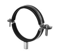 80mm Pipe Clamp - 3 inch Pipe Hanger - Galvanized Steel Mounting Bracket - Duct Clamp with Rubber Gasket and M8/M10 Thread - Metal Support Brackets for Ducting HVAC System