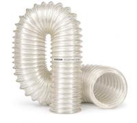 80mm Polyurethane Ducting Hose Flexible PU Steel Wire Reinforced Dust Extraction Pipe 4 Metre