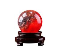 80mm Red Citrine Calcite Quartz Crystal Sphere Ball Healing Gemstone