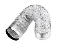 80mm Silver Double-Layer Aluminum Foil Telescopic Air Duct, 1.5/2/3/4/5m Aluminium Foil Ventilation Duct for Cooker Hood, Bathroom, Hydroponic Grow Room(8cmx5m)