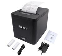 80mm Thermal Receipt Printer 250mm/s High Speed Kitchen Printer Support Auto Cutting ESC/POS Command Compatible with Windows USB+Ethernet Interface with 2 Rolls Thermal Paper for Supermarket Store