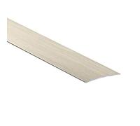 80mm Wide Self-Adhesive Aluminium Wood Effect Transition Strip Carpet Cover Door Floor Threshold TMW Profiles (White Oak)