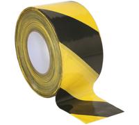 80mm x 100m Black & Yellow Non-Adhesive Barrier Tape - Hazard Warning Safety
