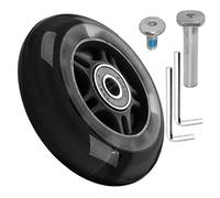 80mm x 24mm Flash Rear Wheel M8x43 44 45 46 47mm Axle Set for Foldable Micro Mini 2 3 4 Wheel Kids Scooter Kickboard Repair Tool (Black)